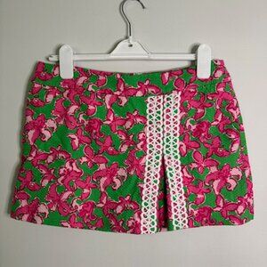 Lilly Pulitzer Pink & Green Floral Skort Size 8